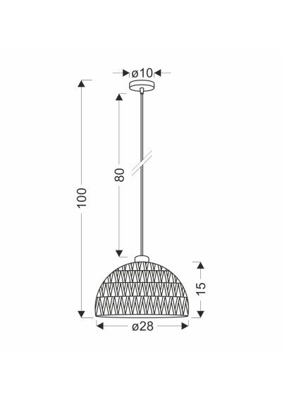 Lampa wisząca E27 1xE27 biały 28 cm - wymiary produktu