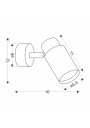 Lampa ścienna Gu10 1xGU10 biały 16 cm - wymiary produktu