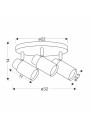 Gu10 ceiling light 3xGU10 white 32 cm - product dimensions