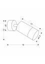 Gu10 wall light GU10 black 16 cm - product dimensions