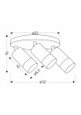Lampa sufitowa Gu10 GU10 czarny 32 cm - wymiary produktu