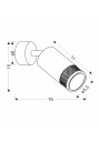 Lampa ścienna Gu10 1xGU10 czarno złoty 16 cm - wymiary produktu