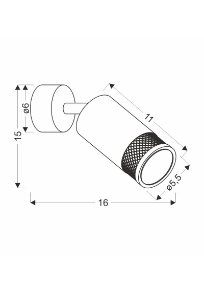 Gu10 wall light 1xGU10 czarno gold 16 cm - product dimensions