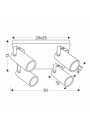 Gu10 ceiling light 4xGU10 black 30 cm - product dimensions