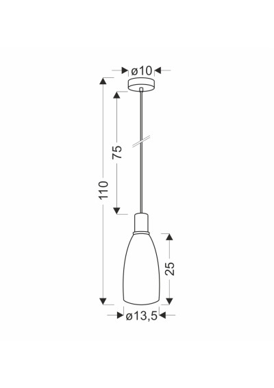 Lampa wisząca Gu10 1xGU10 szary 13,5 cm - wymiary produktu