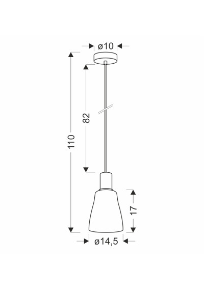 Gu10 pendant light 1xGU10 grey 14,5 cm - product dimensions
