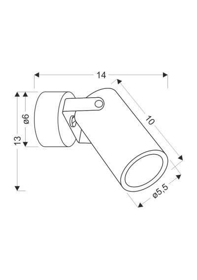 Gu10 wall light 1xGU10 black 14 cm - product dimensions