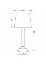 Lampa stołowa Cardinale 1xE27 szary 20 cm - wymiary produktu