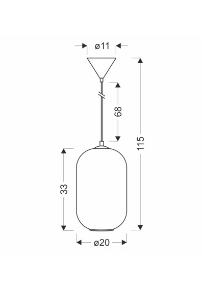 Cresto pendant light 1xE27 white 20 cm - product dimensions