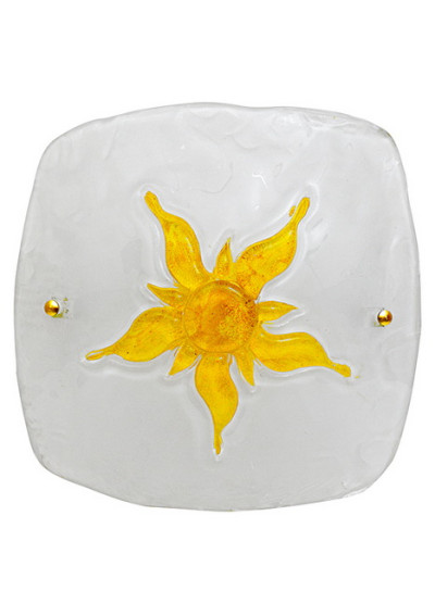 Plafon Sun 1xE27 biały + żółty 35 cm