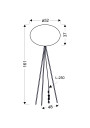 Mellow floor lamp 1xE27 white 161 cm - product dimensions