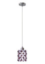 Lampa wisząca Classic G9 chromowy, kryształki burgund 10 cm