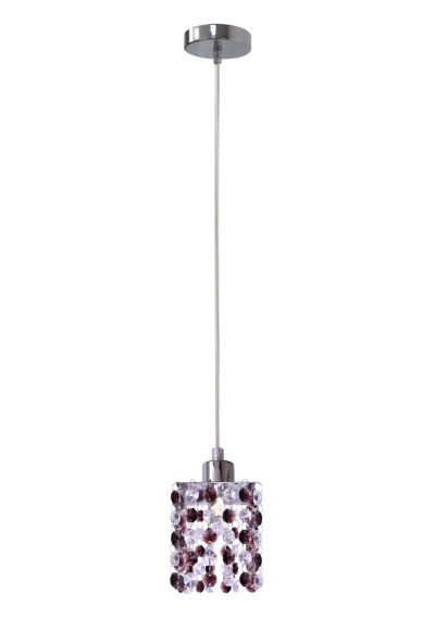 Lampa wisząca Classic G9 chromowy, kryształki burgund 10 cm