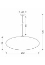 Cafee pendant light 1xE27 beige 52 cm - product dimensions