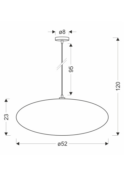 Cafee pendant light 1xE27 beige 52 cm - product dimensions