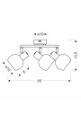 Lampa sufitowa Novo 3xE14 srebrny 45 cm - wymiary produktu
