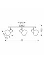 Novo ceiling light 3xE14 silver 53 cm - product dimensions
