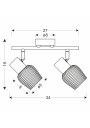 Mitura ceiling light 2xE14 black 34 cm - product dimensions