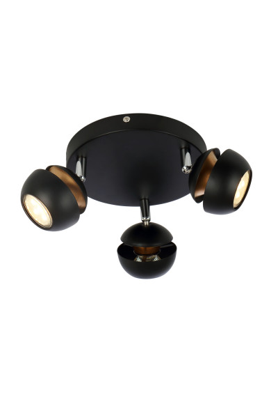 Lampa sufitowa Boni 3xGU10 czarny 26 cm