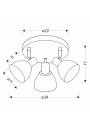 Lampa sufitowa Grazia 3xE14 srebrny 34 cm - wymiary produktu