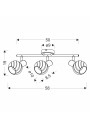 Grano ceiling light 3xE14 brown 58 cm - product dimensions