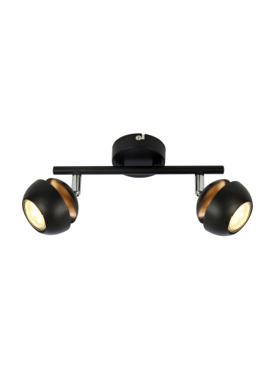 Produkt oświetleniowy Boni 2xGU10 czarny+złoty ring 32 cm