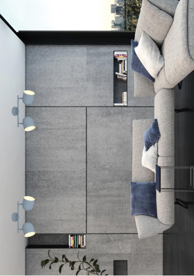 Azuro ceiling light 2xE27 grey mat 38 cm