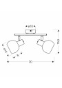 Novo ceiling light 2xE14 silver 30 cm - product dimensions