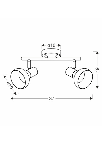 Puerto ceiling light 2xE14 brown 37 cm - product dimensions