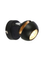 Boni wall light 1xGU10 black/gold ring 13 cm