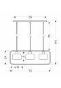 E27 pendant light 3xE27 black / white 70 cm - product dimensions