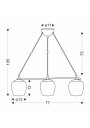 Lampa wisząca E27 3xE27 patynowy + kremowy 77 cm - wymiary produktu