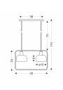 E27 pendant light 2xE27 black / white 50 cm - product dimensions
