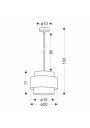 Lampa wisząca Nuget 1xE27 brązowy 20 cm - wymiary produktu