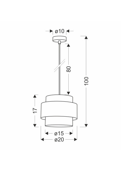 Nuget pendant light 1xE27 brown 20 cm - product dimensions