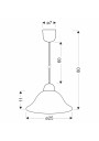 Lampa wisząca Lenis 1xE27 czarny + biały 25 cm - wymiary produktu