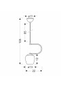 E27 pendant light 1xE27 patynowy / white 22 cm - product dimensions