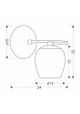 E27 wall light 1xE27 patynowy / cream 24 cm - product dimensions