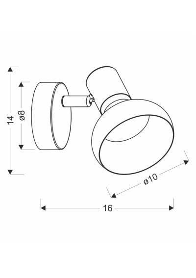 Puerto wall light 1xE14 brown 16 cm - product dimensions