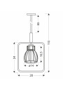 E27 pendant light 1xE27 black 20 cm - product dimensions