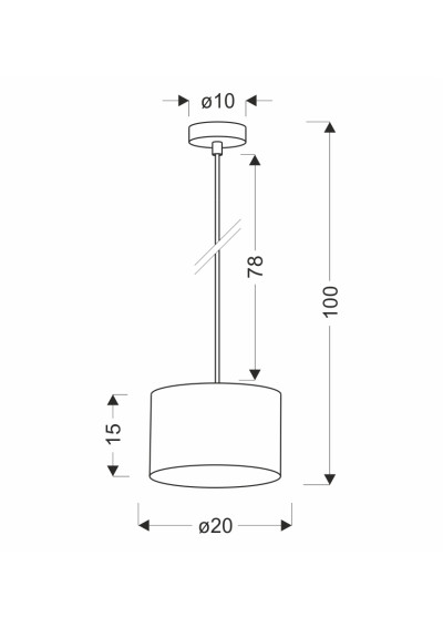 Lampa wisząca Pandy 1xE27 czarny + złoty 20 cm - wymiary produktu