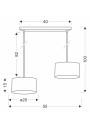 Pandy pendant light 2xE27 black / gold 55 cm - product dimensions