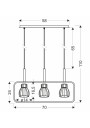 Lampa wisząca E27 3xE27 czarny 70 cm - wymiary produktu