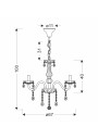 Lampa wisząca E14 8xE14 transparentny 67 cm - wymiary produktu