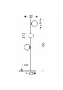 Lampa podłogowa G9 3xG9 150 cm - wymiary produktu