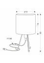 E14 table lamp 1xE14 black / brown 14 cm - product dimensions