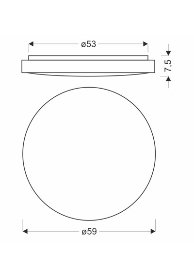 Lampa sufitowa Tens 24 W LED 3000 K biały 59 cm - wymiary produktu