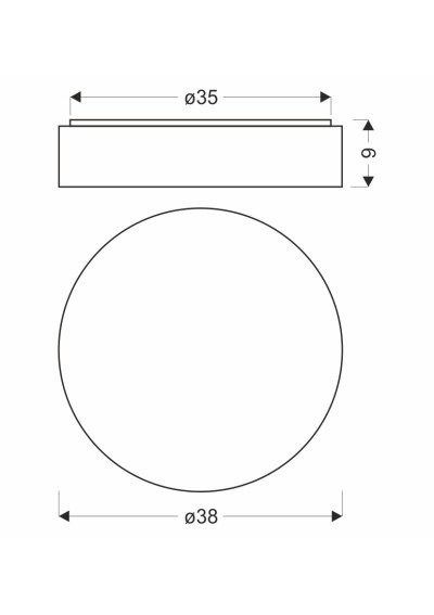 Figaro ceiling light 24 W LED 3000 K white 38 cm - product dimensions