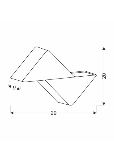 Kinkiet zewnętrzny Ip65 9 W LED 3000 K czarny 29 cm - wymiary produktu