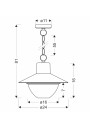 E27 pendant light 1xE27 black 24 cm - product dimensions